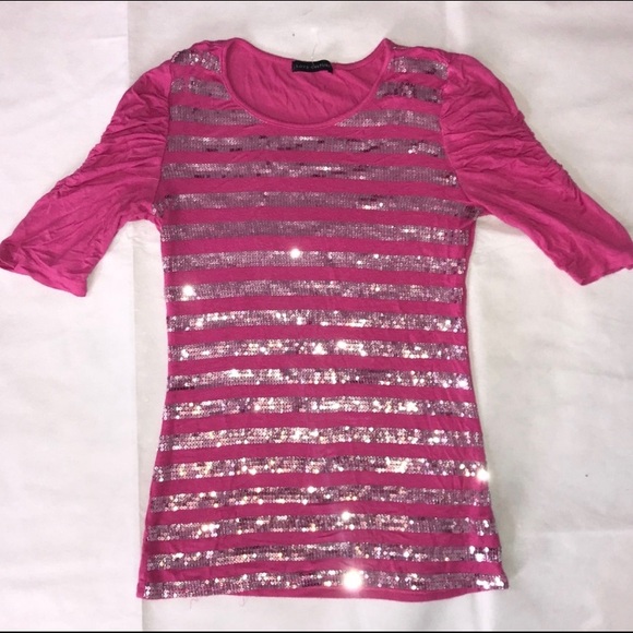Love Culture Tops - SPARKLE PINK SHIRT